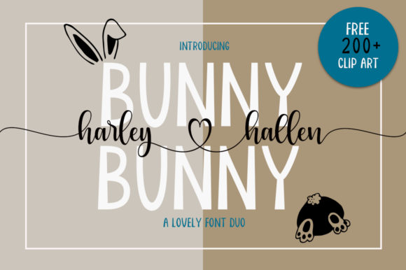 Bunny Harleyhellen: A Duo Font for Elegant, Handcrafted Designs
