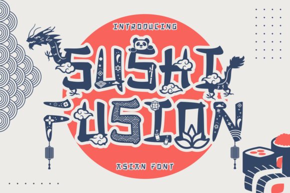 Sushi Fusion: A Playful Asian Theme Font for Modern Design